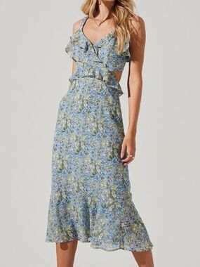 ASTR the Label Wildflower Ruffle Midi Dress